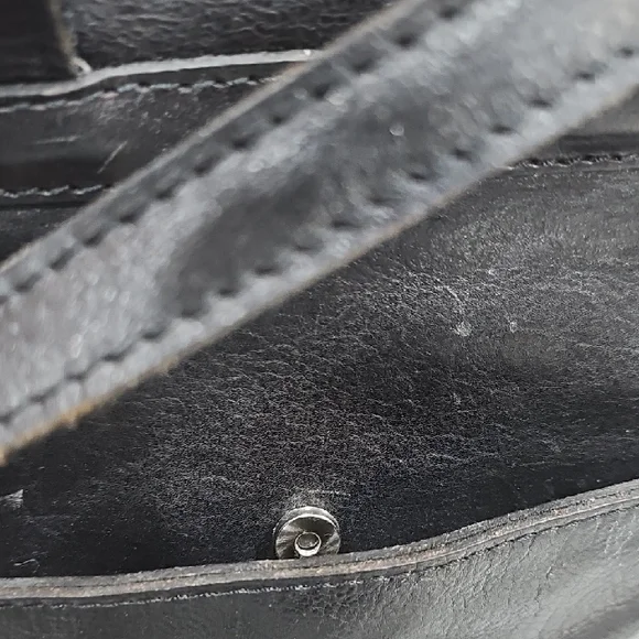 Black Leather Backpack with Renaissance Coins Silver Accents - Picture 4 of 16